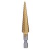 3Pcs/Set High Speed Steel Titanium Step Drill Bit Set with Pouch Impact Driver Compatible 28 (1/8-3/4'')
