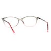 SA106 Womens Classic Mod Minimal Oval Rectangular Reading Glasses Grey Pink +1.5
