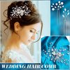 Maitys 44 Pieces Wedding Hair Comb Faux Pearl Crystal Bride Hair Accessories Hair Side Comb Clips U-shaped Flower Rhinestone Pearl Hair Clips for Bride Bridesmaid (Delicate Style)