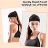JIEYAO 10Pcs Black Headbands for Women,Soft Stretchable Hairbands Non-Slip Fabric Head Wrap Holder Elastic Yoga Sport Bandana