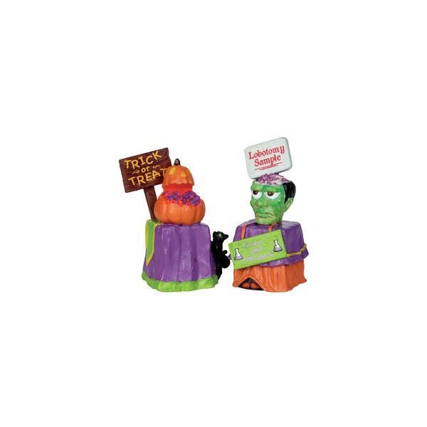 2012 Spooky Town Trick or Treat Candy Container Set of 2 Halloween Village Figurine