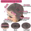 studyy 13x4 Chocolate Brown Body Wave Lace Front Wigs Human Hair with Baby Hair 180 Density Body Lace Frontal Human Hair Wigs Pre Plucked Hairline 4# Brown Wig 20 inch