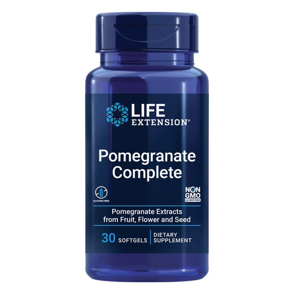 Life Extension Pomegranate Complete - Superfood Health Pomegranate Extract Supplement for Antioxidant Protection - Rich in Polyphenols, Fruit, Flower, Seed Extracts - Gluten-Free - 30 Softgels