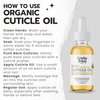 Organic Cuticle & Nail Oil - Repair, Revitalize & Hydrate Cuticles and Nails - Organic Spa Treatment - For Stronger Healthier Nails and Cuticles - 1 Fl Oz Glass Bottle with Nail Brush