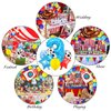 Toy Themed Number 3 Balloon, Happy Birthday Balloon, Colorful Balloons with Rocket Balloon and Cowboy Hat Balloon, Rainbow Balloons for Kids Birthday Party (3)