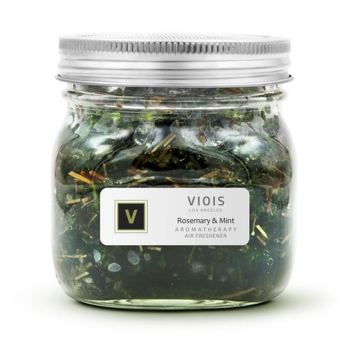 VIOIS, Rosemary & Mint Aromatherapy Air Freshener(Gel Type). Natural Air Freshener for Bedroom, Bathroom & Office. Chemical Free & Non Toxic. Ball Mason 16 Ounce (453g) jar.