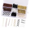 Tbestmax Hair Pins Set-100 Pcs U Pins 100 Pcs Bobby Pins Clips 6 Spiral Spin Hair Pins and 150 Rubber Bands, Hair Grips to Clip Ballet Hair Net