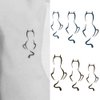 Oottati 2 Sheets Small Cute Temporary Tattoo Stickers Cat Back Tail Totem for Men Women Teens