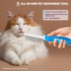 Detangling Pet Grooming Comb for Dogs & Cats with Long & Short Stainless Steel Metal Teeth for Removing Tangles and Knots - Dematting Brush to Detangle Matted Hair