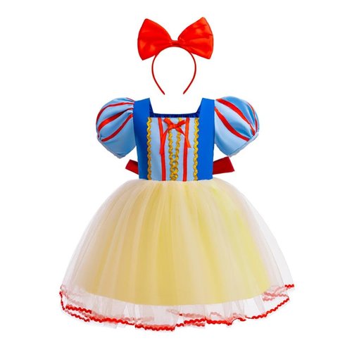 Dressy Daisy Princess Costumes with Headband Birthday Fancy Halloween Party Tulle Dress for Little Girls Size 5-6