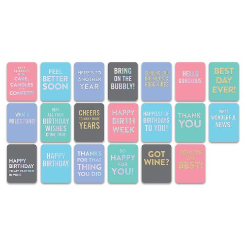 All-Occasion Greeting Card Assortment by Studio Oh! - Silver Glitter - Box of 20 - 4.25" x 5.5" Greeting Cards with Coordinating Seals and Full-Color Envelopes - Includes Cards for 5 Occasions (AGC03)