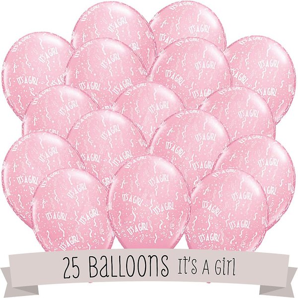 It's A Girl! - Baby Shower Balloons - 25 ct