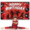 Tatuo Ninja Birthday Party Supplies Ninja Backdrop Ninja Party Favors Ninja Birthday Banner Multicolor, 70.8 x 43.3 Inch, Includes White Long Rope