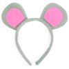 Skeleteen Mouse Costume Accessory Set - Grey and Pink Ears Headband, Bow Tie and Tail Accessories Set for Rat Costume for Toddlers and Kids