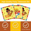 Thanksgiving Turkey Plate Party Supplies Include 50 Plates, 50 Napkins for The Thanksgiving Day Birthday Party Decoration Serves 50
