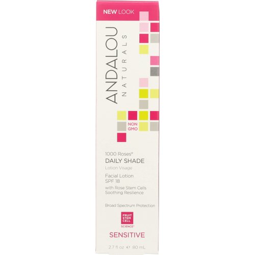 Andalou Naturals Facial Lotion - 1000 Roses - Daily Shade SPF 18-2.7 oz Pack of 1