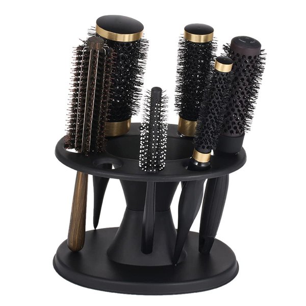 SunshineFace Hair Brush Holder Organizer, Round Hairbrush Holder Hair Brush Organizer Roll Comb Holder Display Rack Hair Styling Brush Stand Shelf Accessories for Salon Home