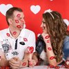 80Pcs Kiss Lips Temporary Tattoo Stickers Valentine's Day Red Black Love Heart Lips Rose Bouquet Face Body Fake Waterproof Tattoos Stickers for Women Costume Accessories Birthday Party Decorations