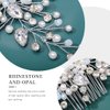 Easedaily Crystal Bride Wedding Hair Comb Silver Rhinestone Bridal Hair Piece Pearl Headpiece Hair Accessories for Women