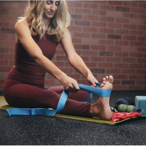 Tune Up Fitness – Double Loop Yoga Stretching Strap for Physical Therapy, Yoga, Working Out | Excellent Leg, Shoulder & Hamstring Stretcher | Enhances Flexibility, Mobility, Muscle Strength & Posture