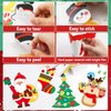 Qyeahkj 64 Sets Christmas Craft Kit for Kid Christmas DIY Art Ornaments Bulks, Make Your Own Santa Claus Tree Gingerbread House Reindeer Christmas Holiday Party Game Activity Supplies