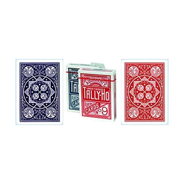 Tally Ho Fan Back Playing Cards Red or Blue by US Playing Cards