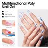 Gellen Poly Gel Clear Nail Extension Gel, 60g 048 Clear Builder Nail Gel Long Lasting Trendy Nail Art Design Nail Strengthener Nails Enhancement Gel for Salon Manicure Beginner Easy DIY at Home