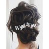Heread Flower Bride Wedding Hair Pins Silver Crystal Bridal Hair Pieces Leaf Hair Accessories for Women and Girls(Pack of 2)