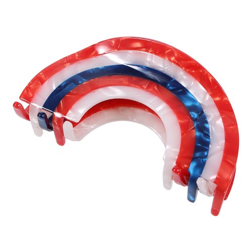 July 4th Acrylic Hair Claw Clip 3.9" Big Patriotic Red White Blue Strong Hold Jaw Barrettes for Women Girls Thin Thick Curly Hair outfit Decor Accessories Independence Election Day Gift