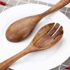 AOOSY Salad Tongs, Salad Servers, Salad Tongs for Serving, 10.2 inches Acacia Wood Serving Utensils Set Salad Mixing Dinner Fork and Spoon Long Handle Salad Server Set Kitchen Cooking Utensil