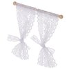 Kisangel 3pcs Dollhouse Curtains Toy Lace Wood