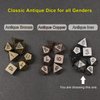 Haxtec Mini Dice Set Tiny Metal DND Dice Set with Dice Case Portable Antique Iron Metal Dice Set for Keychain