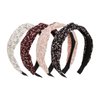 Amariver 4 Pcs Knotted Headbands for Women Floral Headband Boho Hair Band Black Pink Beige Curry Fashion Head Band Elastic Trendy Headbands Stylish Hair Accessories for Women Girls