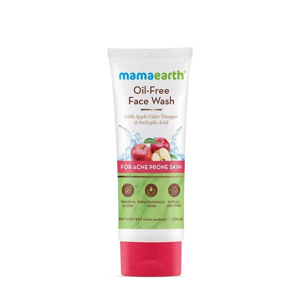 Mamaearth Oil-Free Face Wash with ACV & Salicylic Acid | Clears Excess Oil & Removes Grime | Gives a Healthy Glow | Suits Acne Prone Skin | 3.38 Fl Oz/100ml