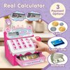 XINGYING Toy Cash Register for Kids, Pretend Play Cash Register Toy with Toy Money, Credit Card, Play Food, Kids Cash Register With Scanner, Real Calculator, Sound for Girls Boys Age 3, 4, 5, 6, 7, 8+