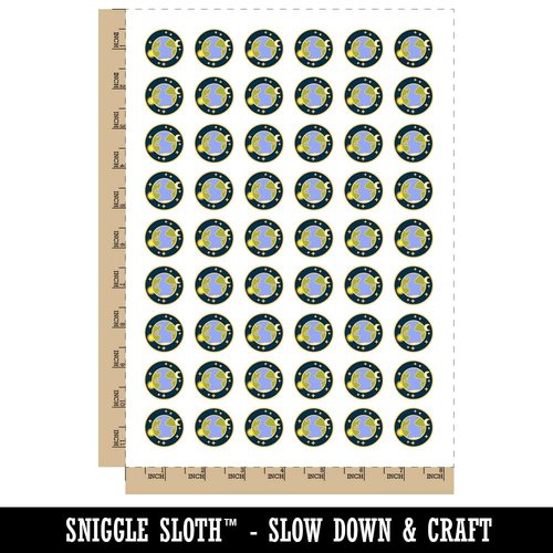 Earth Sun Moon Stars Temporary Tattoo Water Resistant Fake Body Art Set Collection - 54 1" Tattoos (1 Sheet)