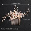 Sppry Bridal Hair Comb - Bendable Pearl Crystal Hair Accessory for Women at Wedding, Rose Gold