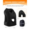 Sunany Travel Pillow, Inflatable Neck Pillow Used for Airplanes/Cars/Buses/Trains/Office Napping with Eye Mask/Earplugs (Balck)