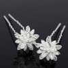 yantu Women's Floral Hair Pins with Crystal for Wedding Pack of 20 White