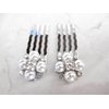Generic Set of two small pearl and silver hair comb barrette clip bridal clip with, 7