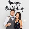 Pre-Strung Happy Birthday Banner - NO DIY - Black Happy Birthday Banner For Men & Women - Pre-Strung Script Garland on 6 ft Strands - Glitter Birthday Party Decorations & Decor. Did we mention no DIY? (Black)