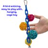 Mandarin Bird Toys 1141 Vine Chain Chewer - Handcrafted bird cage toy, Colorful climbable plastic chain, Chewy colorful vine balls, Small metal bell, Fun for small pet birds Budgie Cockatiel Parrotlet