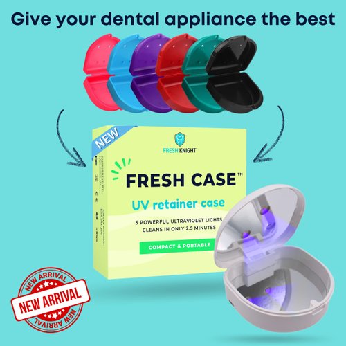 FRESH KNIGHT Retainer Case (2 Pack). Retainer Case with Vent Holes. Perfect Denture case, Mouth Guard Case, Aligner Case, Mouth Guard Case, Retainer Cases (Black)