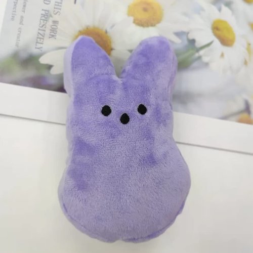 15cm Peeps Plush Bunny Rabbit Peep Easter Toys, Goodie Bag Fillers, Carnival Prizes, Assortment Kids Easter Egg Filter Party Favors (Purple)