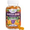 Omega 3 Fish Oil Gummies - Triple Strength Omega 3 Fish Oil Gummy Vitamins with High Absorption EPA & DHA Fatty Acids, Burpless Fish Oil Supplement, Nature's Heart Health, Orange Flavor - 120 Gummies