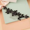 Kercisbeauty Black Crystal Hair Comb for Wedding Brides Bridesmaid Ladies Banquet Hair Jewelry Updo Hair Piece (Black)