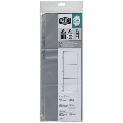 6 x 12-inch 3-Ring Album Page Protectors by American Crafts | Includes 10 sheets with 3 - 4 x 6-inch pockets each, Original Version