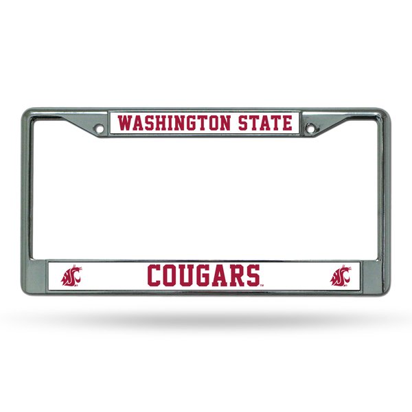 Rico Industries NCAA Washington State Cougars Standard Chrome License Plate Frame, 6 x 12.25-", Team Color