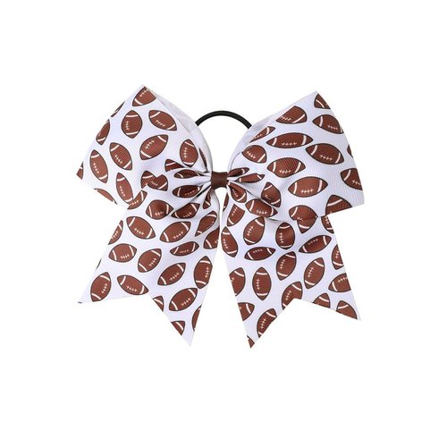 Football Cheer Bow Football PonyTail Holder Bowknot Football Bow Hair Ring Tie Bow PHB10 (Football Bow)