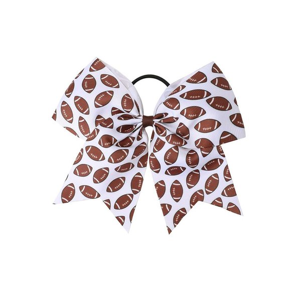 Football Cheer Bow Football PonyTail Holder Bowknot Football Bow Hair Ring Tie Bow PHB10 (Football Bow)